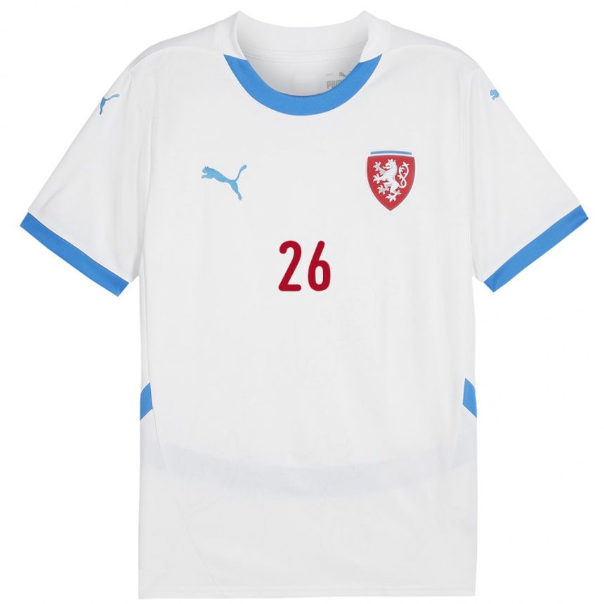 Kids Football Czech Republic Matej Jurasek #26 White Away Jersey 24-26 T-Shirt