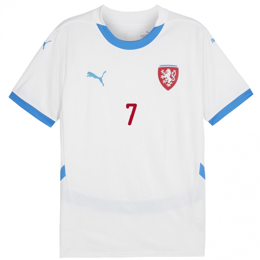 Kids Football Czech Republic Filip Horsky #7 White Away Jersey 24-26 T-Shirt