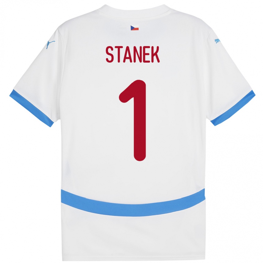 Kids Football Czech Republic Jindrich Stanek #1 White Away Jersey 24-26 T-Shirt