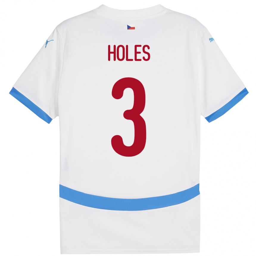 Kids Football Czech Republic Tomas Holes #3 White Away Jersey 24-26 T-Shirt