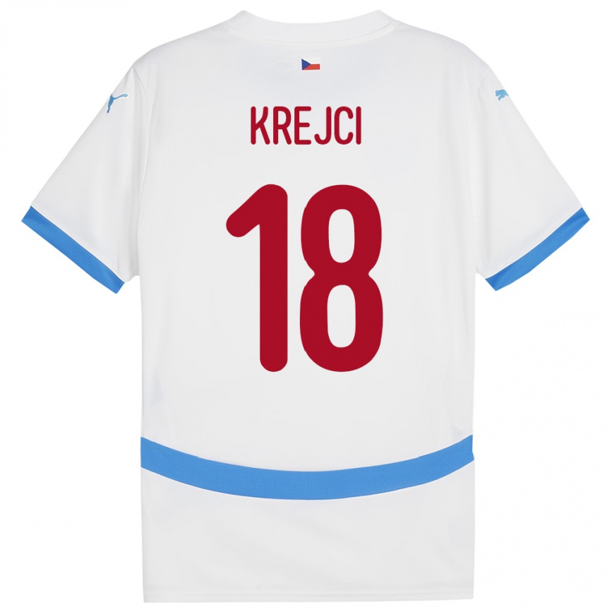 Kids Football Czech Republic Ladislav Krejci #18 White Away Jersey 24-26 T-Shirt