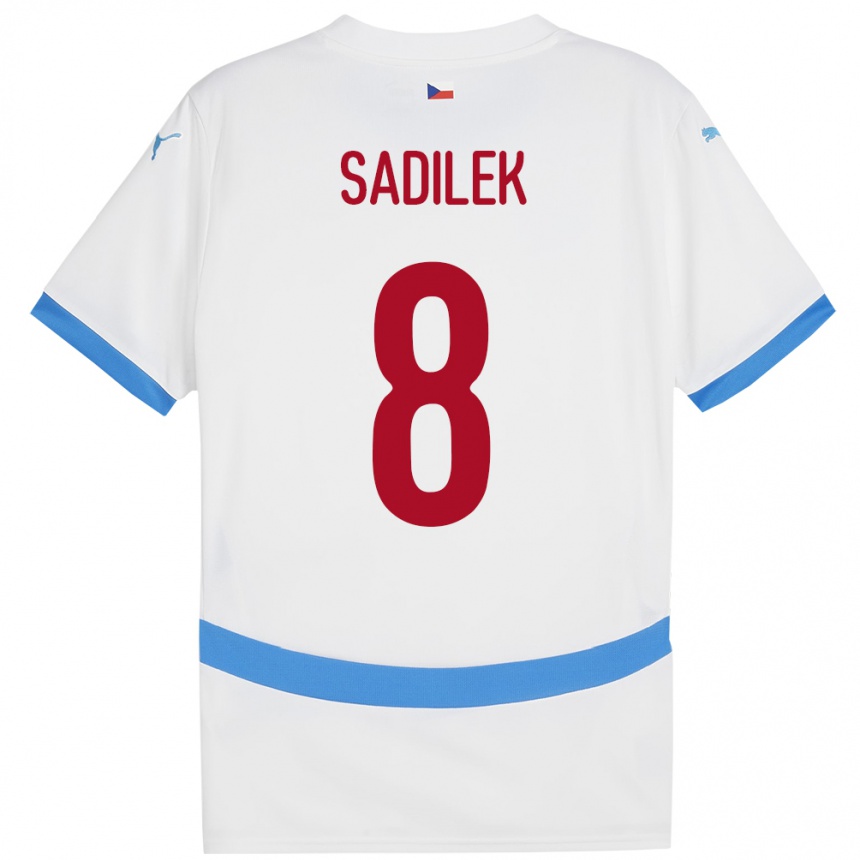 Kids Football Czech Republic Michal Sadílek #8 White Away Jersey 24-26 T-Shirt