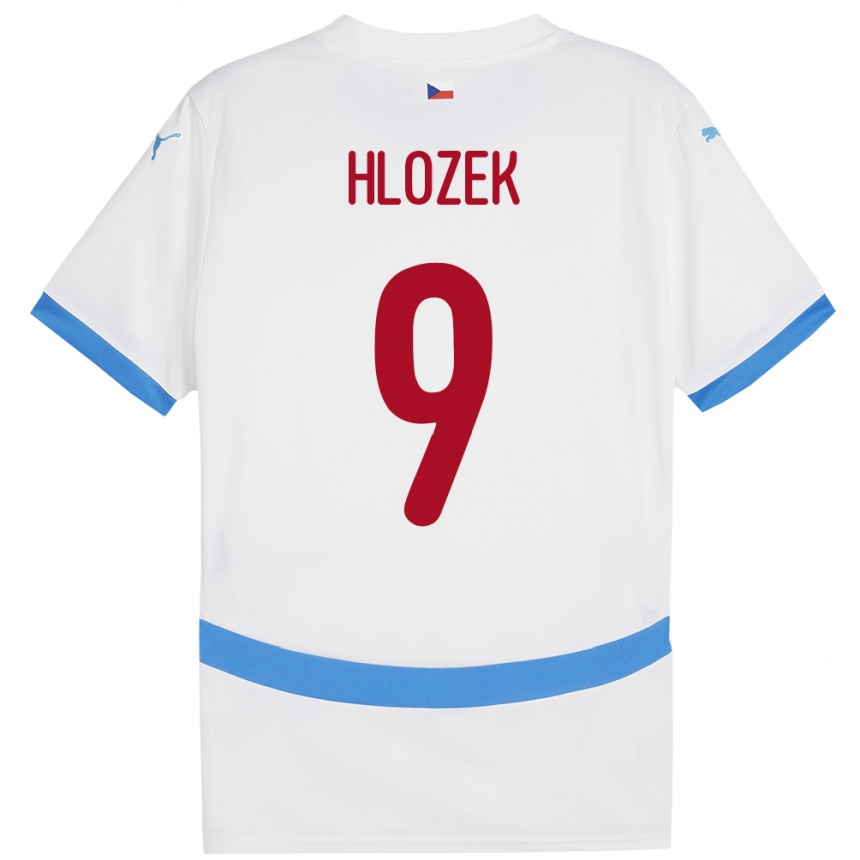 Kids Football Czech Republic Adam Hlozek #9 White Away Jersey 24-26 T-Shirt