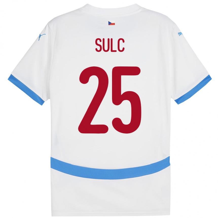 Kids Football Czech Republic Pavel Sulc #25 White Away Jersey 24-26 T-Shirt