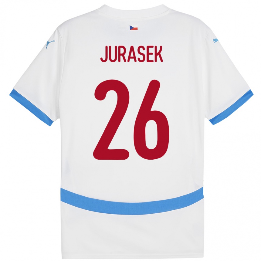 Kids Football Czech Republic Matej Jurasek #26 White Away Jersey 24-26 T-Shirt