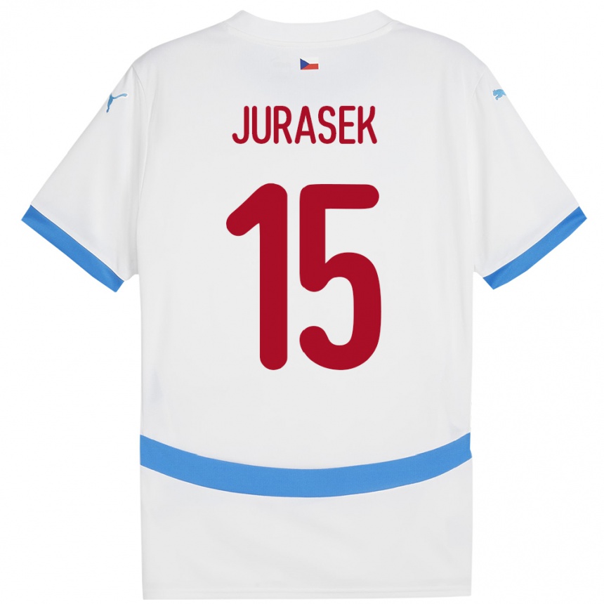 Kids Football Czech Republic David Jurásek #15 White Away Jersey 24-26 T-Shirt