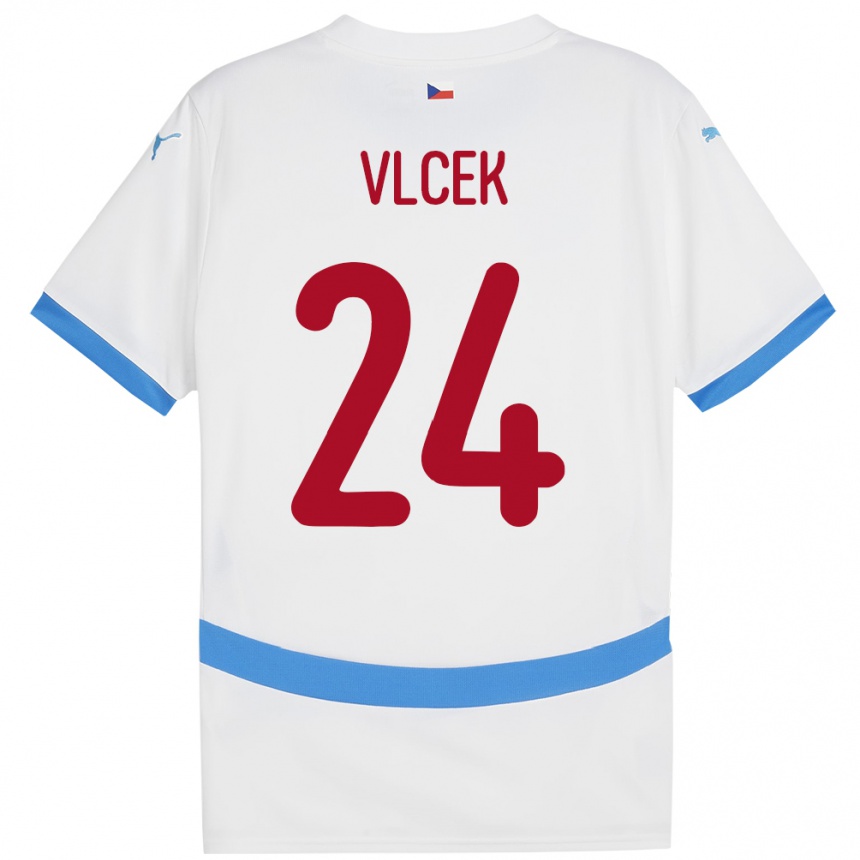 Kids Football Czech Republic Tomas Vlcek #24 White Away Jersey 24-26 T-Shirt