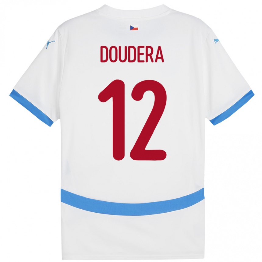 Kids Football Czech Republic David Doudera #12 White Away Jersey 24-26 T-Shirt