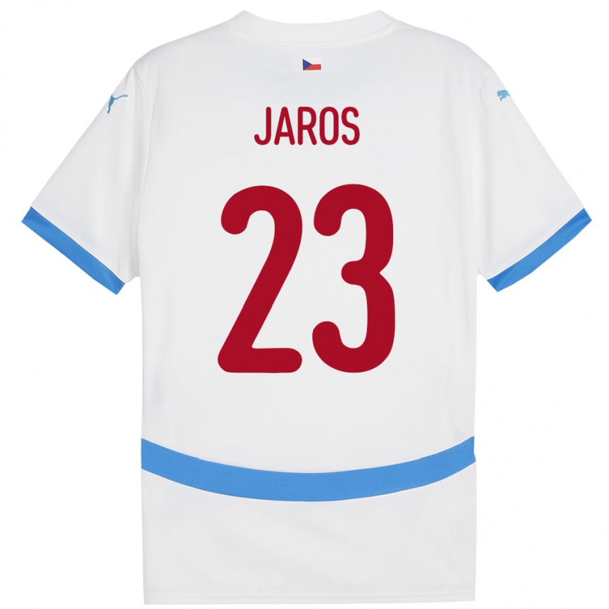 Kids Football Czech Republic Vitezslav Jaros #23 White Away Jersey 24-26 T-Shirt