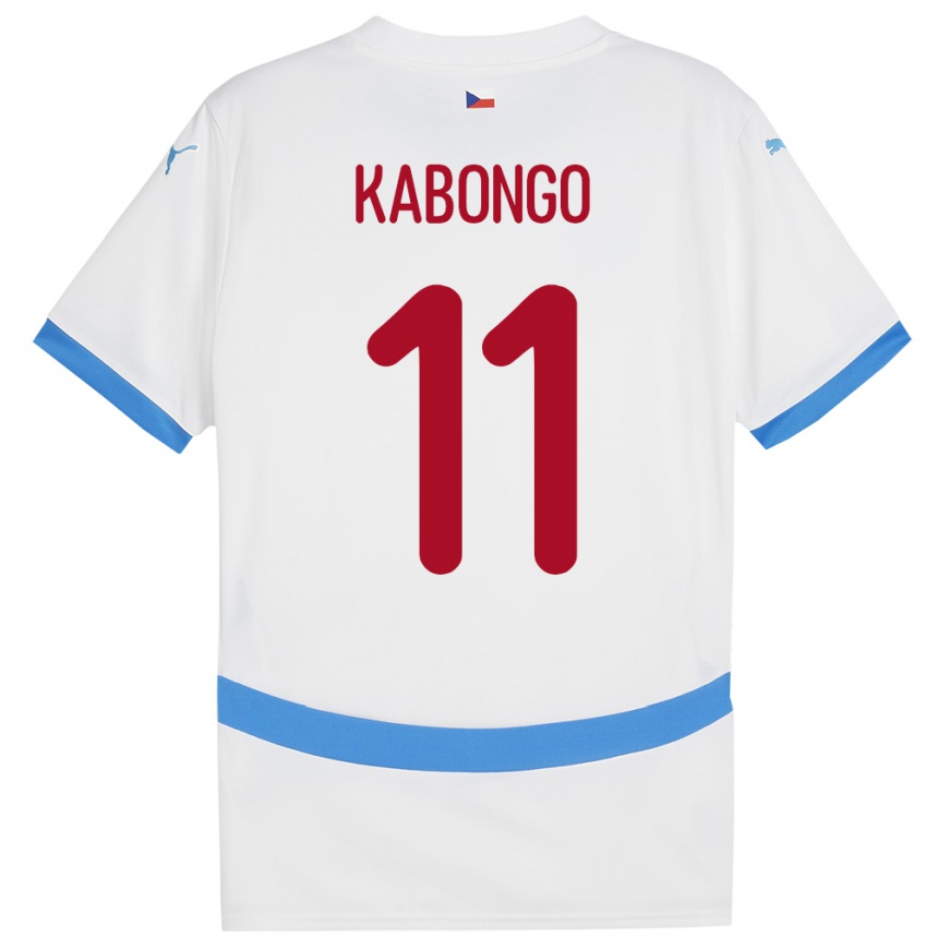 Kids Football Czech Republic Christophe Kabongo #11 White Away Jersey 24-26 T-Shirt