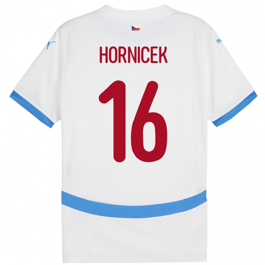 Kids Football Czech Republic Lukas Hornicek #16 White Away Jersey 24-26 T-Shirt