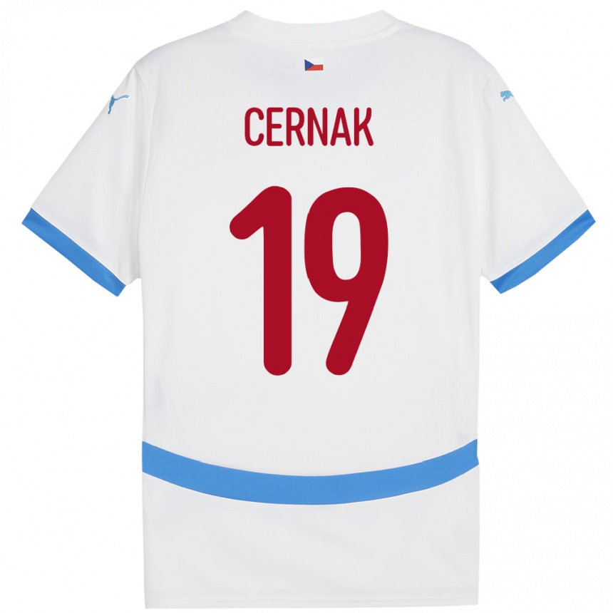 Kids Football Czech Republic Michal Cernak #19 White Away Jersey 24-26 T-Shirt