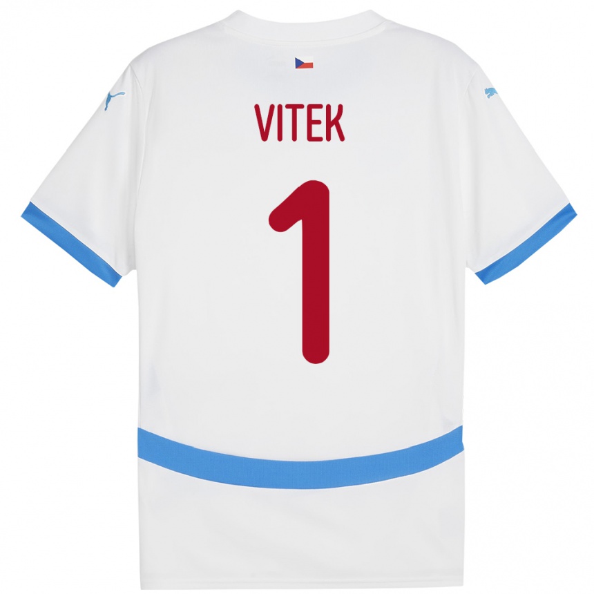 Kids Football Czech Republic Radek Vitek #1 White Away Jersey 24-26 T-Shirt