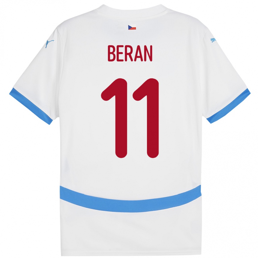 Kids Football Czech Republic Stepan Beran #11 White Away Jersey 24-26 T-Shirt