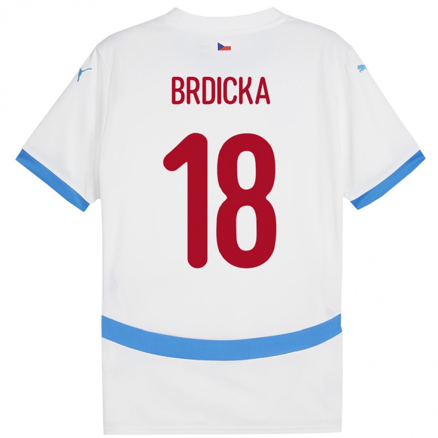 Kids Football Czech Republic Filip Brdicka #18 White Away Jersey 24-26 T-Shirt