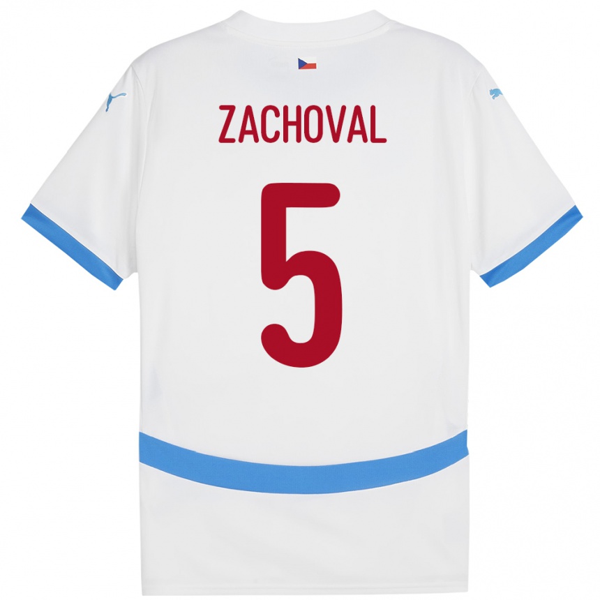 Kids Football Czech Republic Matej Zachoval #5 White Away Jersey 24-26 T-Shirt