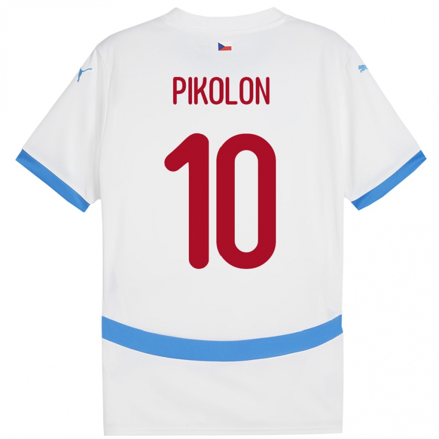 Kids Football Czech Republic Samuel Pikolon #10 White Away Jersey 24-26 T-Shirt