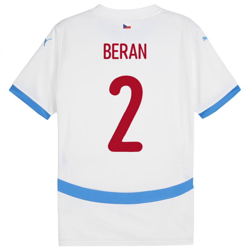 Kids Football Czech Republic Stepan Beran #2 White Away Jersey 24-26 T-Shirt