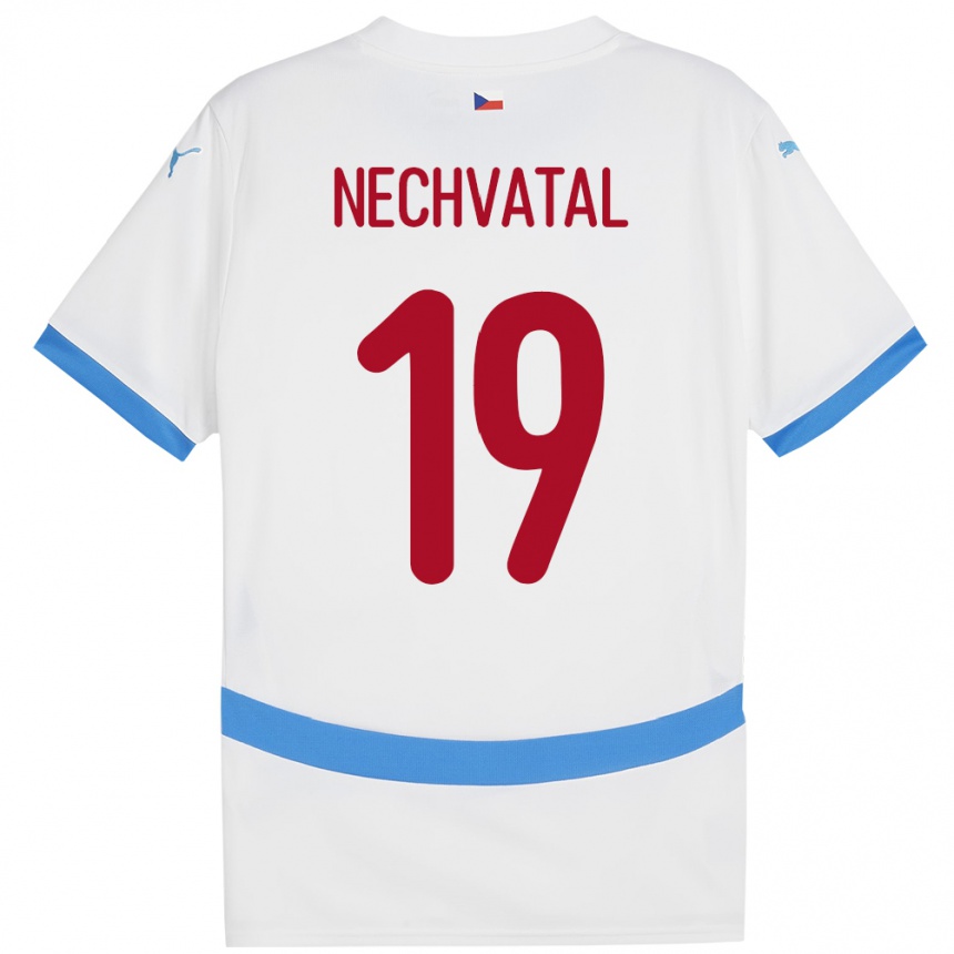 Kids Football Czech Republic Matyas Nechvatal #19 White Away Jersey 24-26 T-Shirt