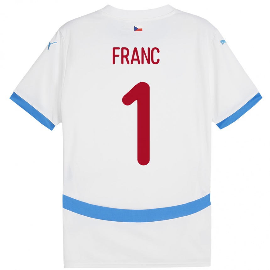 Kids Football Czech Republic Lukas Franc #1 White Away Jersey 24-26 T-Shirt