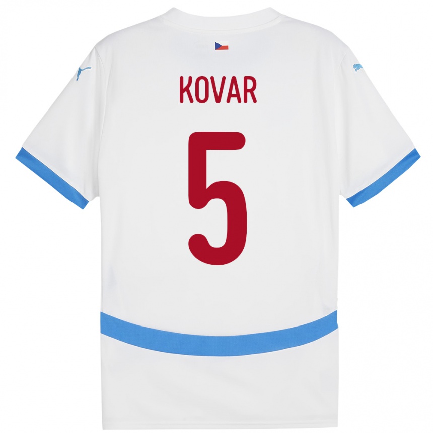 Kids Football Czech Republic Martin Kovar #5 White Away Jersey 24-26 T-Shirt