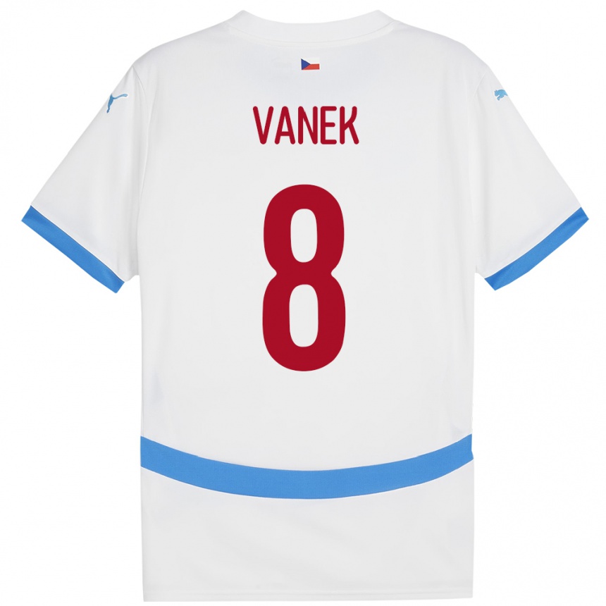 Kids Football Czech Republic Lukas Vanek #8 White Away Jersey 24-26 T-Shirt