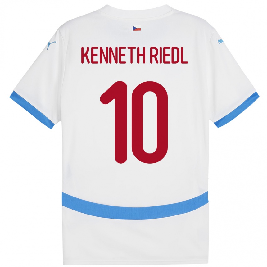 Kids Football Czech Republic Victor Kenneth Riedl #10 White Away Jersey 24-26 T-Shirt