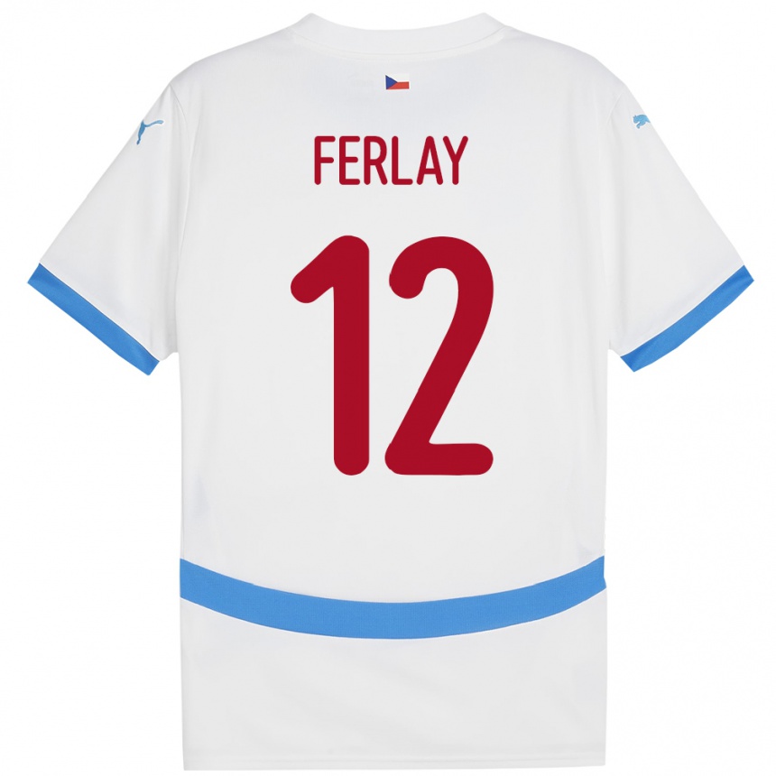 Kids Football Czech Republic Ruben Ferlay #12 White Away Jersey 24-26 T-Shirt