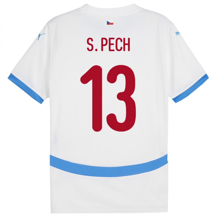 Kids Football Czech Republic Sebastian Pech #13 White Away Jersey 24-26 T-Shirt