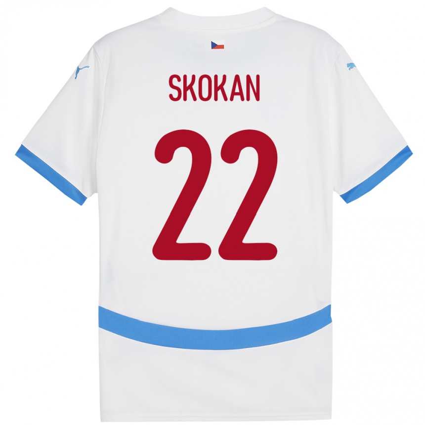 Kids Football Czech Republic Vitek Skokan #22 White Away Jersey 24-26 T-Shirt