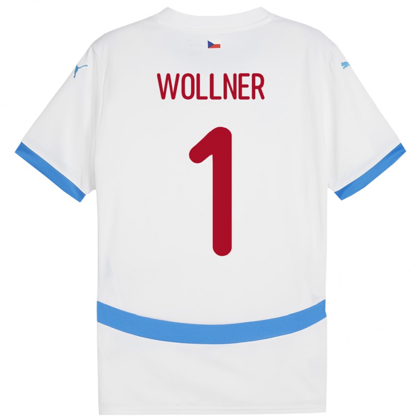 Kids Football Czech Republic Vojtech Wollner #1 White Away Jersey 24-26 T-Shirt