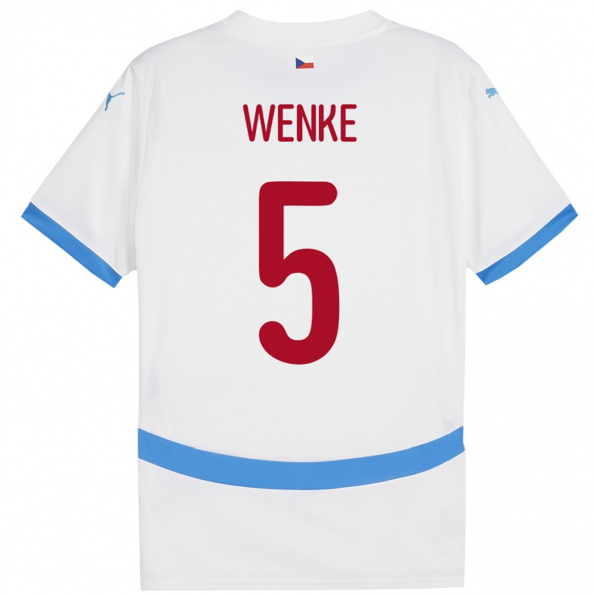 Kids Football Czech Republic Eduard Wenke #5 White Away Jersey 24-26 T-Shirt