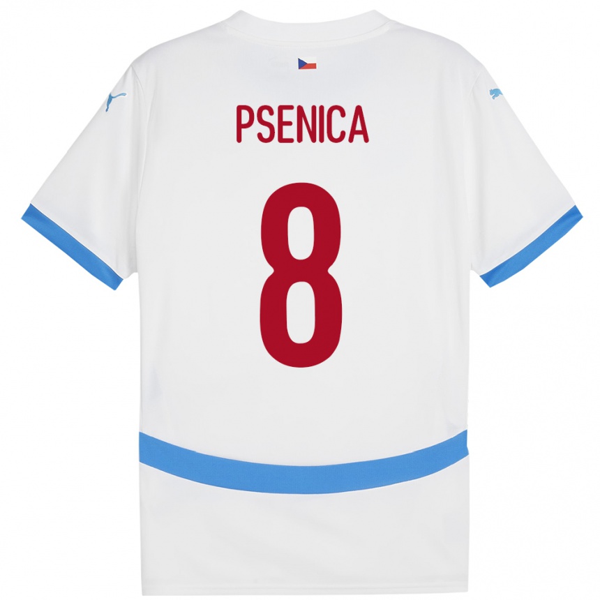 Kids Football Czech Republic Jiri Psenica #8 White Away Jersey 24-26 T-Shirt