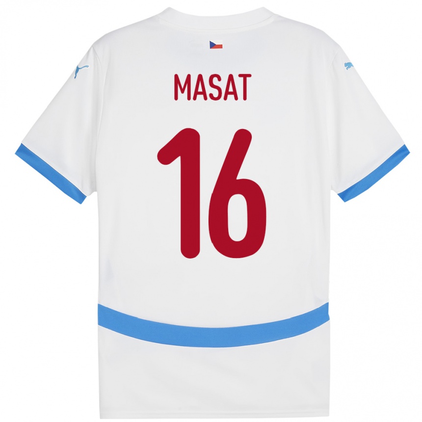 Kids Football Czech Republic Jakub Masat #16 White Away Jersey 24-26 T-Shirt