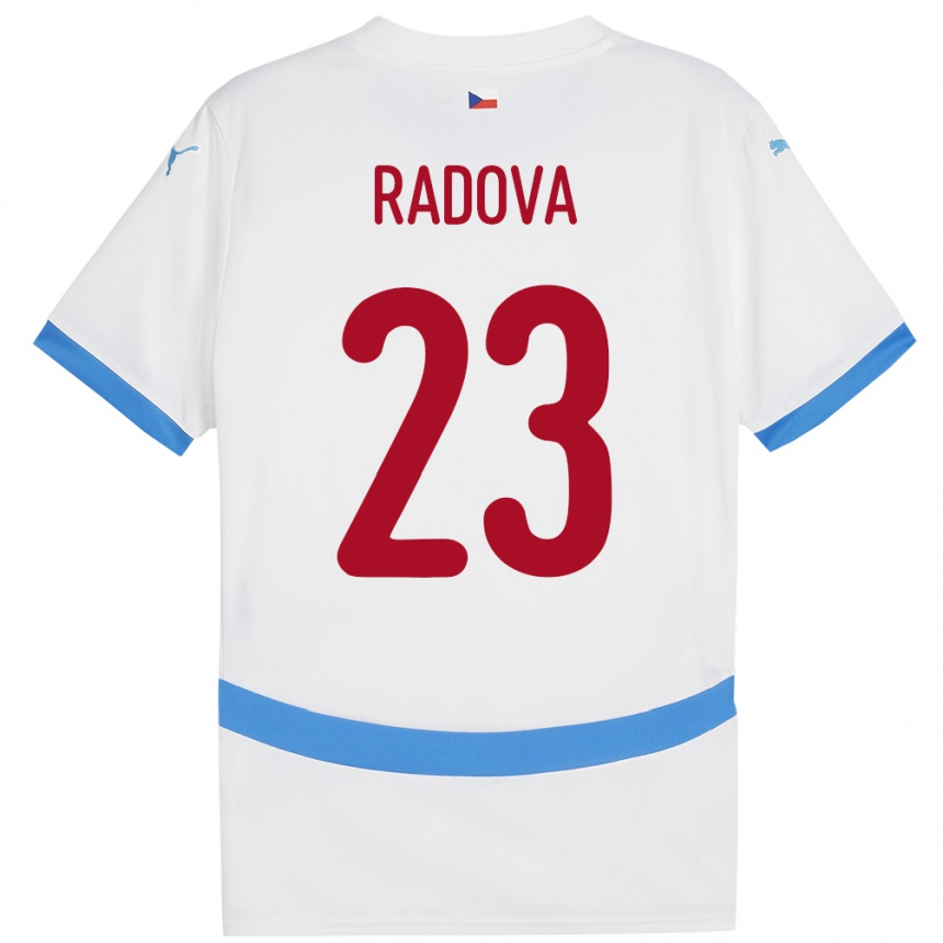 Kids Football Czech Republic Michaela Radová #23 White Away Jersey 24-26 T-Shirt