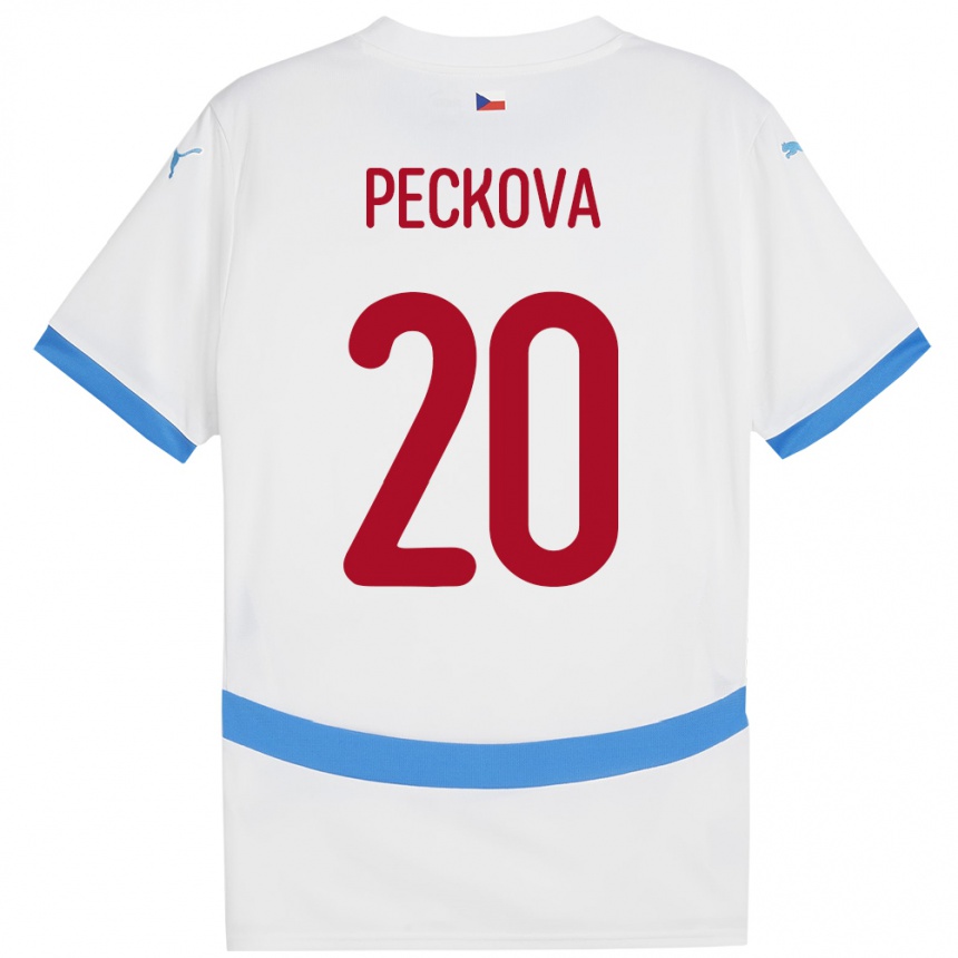 Kids Football Czech Republic Alena Pěčková #20 White Away Jersey 24-26 T-Shirt