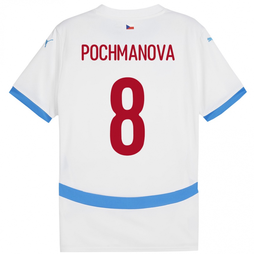 Kids Football Czech Republic Aneta Pochmanová #8 White Away Jersey 24-26 T-Shirt