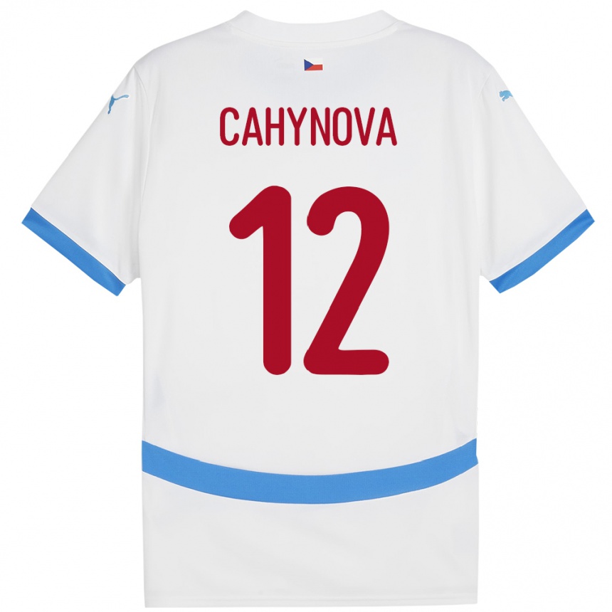 Kids Football Czech Republic Klára Cahynová #12 White Away Jersey 24-26 T-Shirt