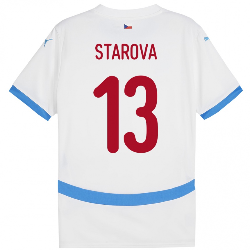 Kids Football Czech Republic Antonie Stárová #13 White Away Jersey 24-26 T-Shirt