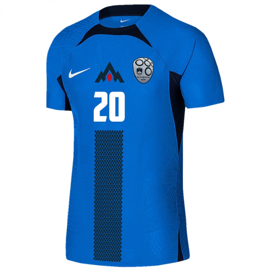 Kids Football Slovenia Zara Kramžar #20 Blue Away Jersey 24-26 T-Shirt