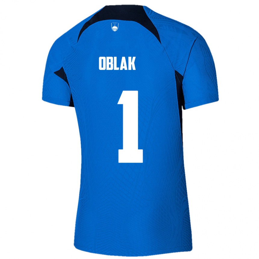 Kids Football Slovenia Jan Oblak #1 Blue Away Jersey 24-26 T-Shirt