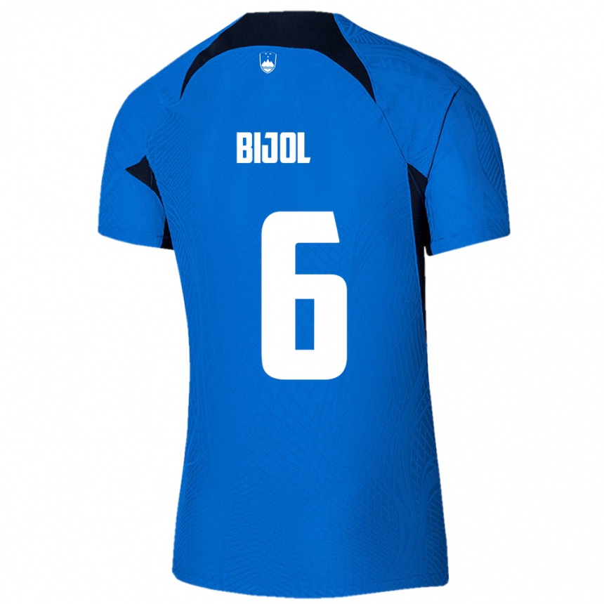 Kids Football Slovenia Jaka Bijol #6 Blue Away Jersey 24-26 T-Shirt