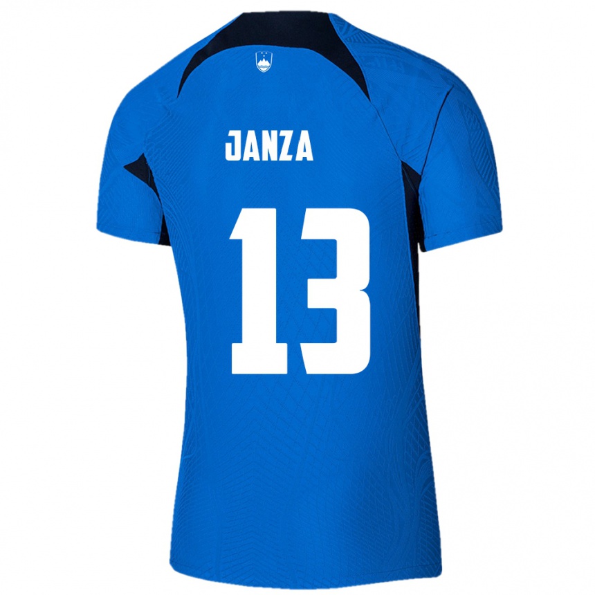 Kids Football Slovenia Erik Janza #13 Blue Away Jersey 24-26 T-Shirt