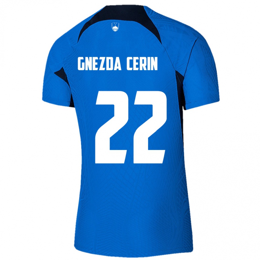 Kids Football Slovenia Adam Gnezda Cerin #22 Blue Away Jersey 24-26 T-Shirt