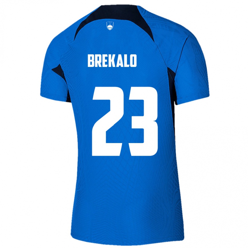 Kids Football Slovenia David Brekalo #23 Blue Away Jersey 24-26 T-Shirt