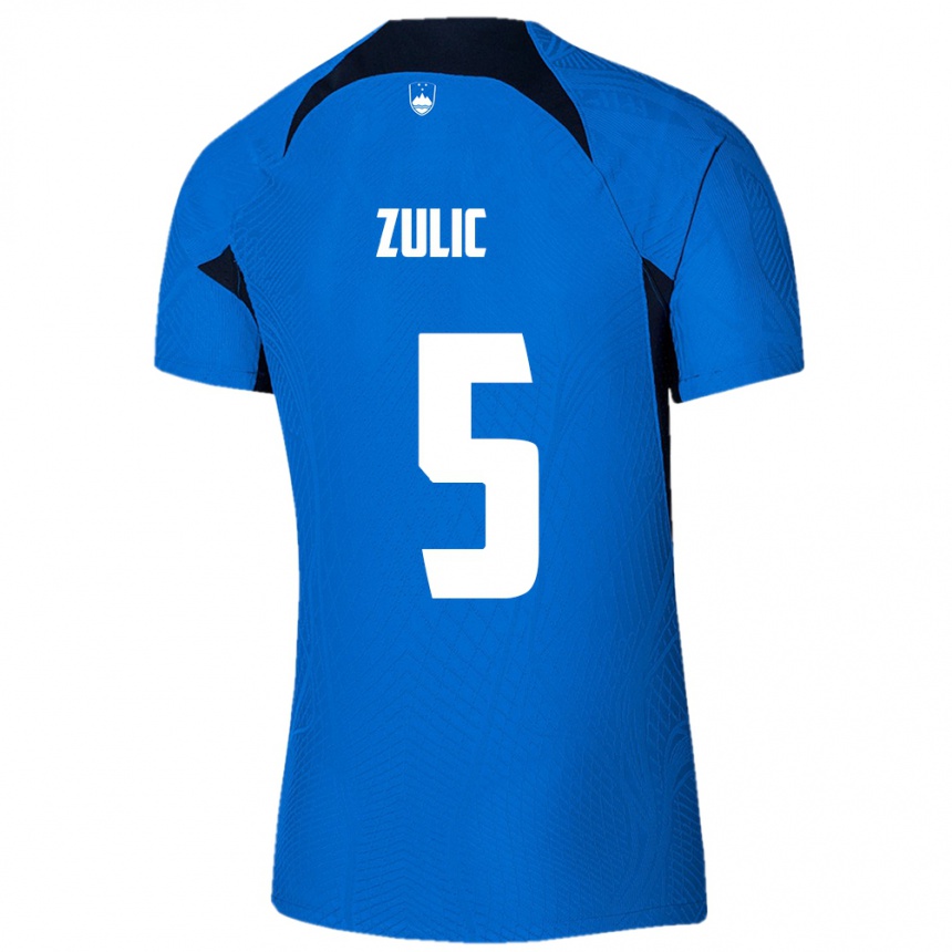 Kids Football Slovenia Anel Zulic #5 Blue Away Jersey 24-26 T-Shirt