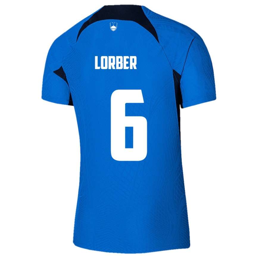 Kids Football Slovenia Marcel Lorber #6 Blue Away Jersey 24-26 T-Shirt