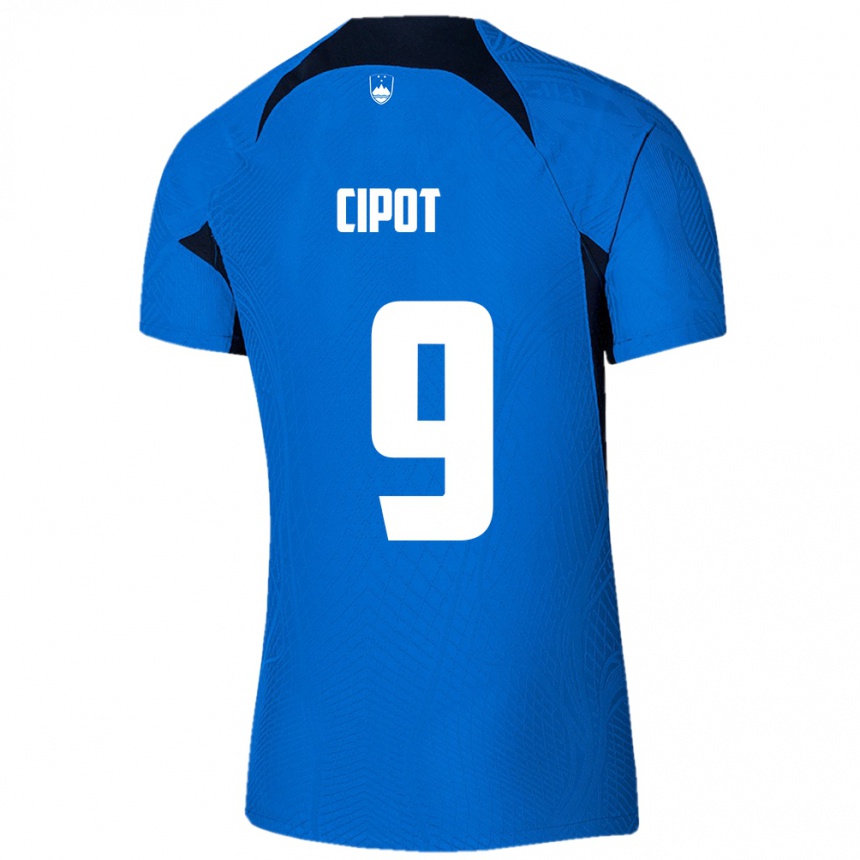 Kids Football Slovenia Tio Cipot #9 Blue Away Jersey 24-26 T-Shirt