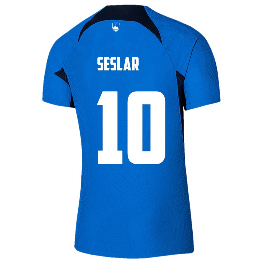 Kids Football Slovenia Svit Seslar #10 Blue Away Jersey 24-26 T-Shirt