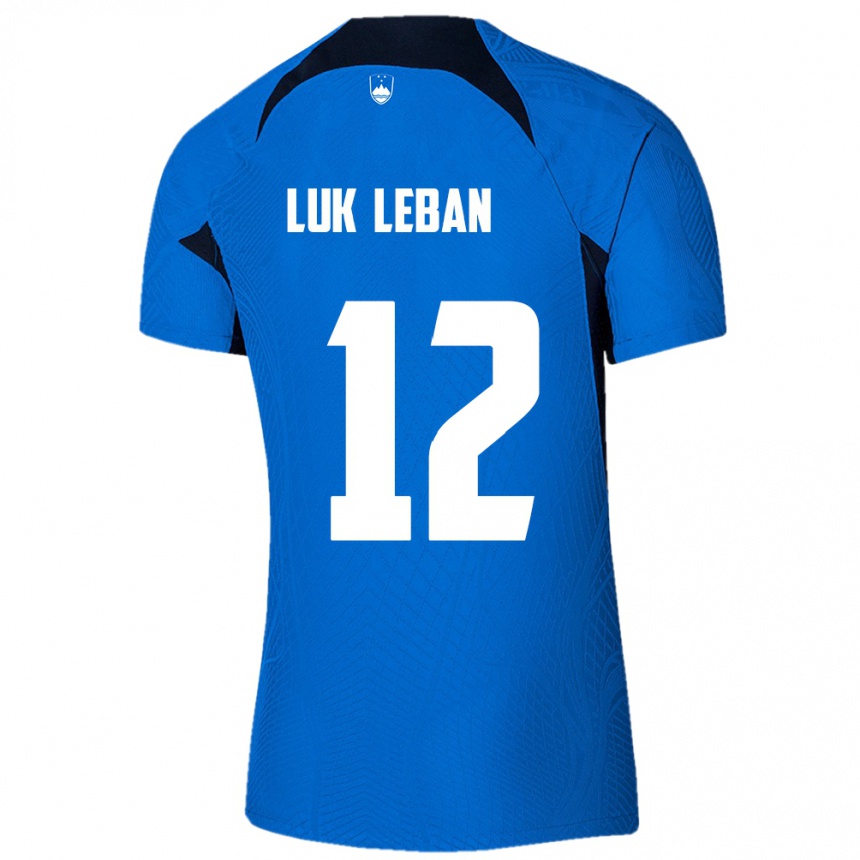 Kids Football Slovenia Zan Luk Leban #12 Blue Away Jersey 24-26 T-Shirt